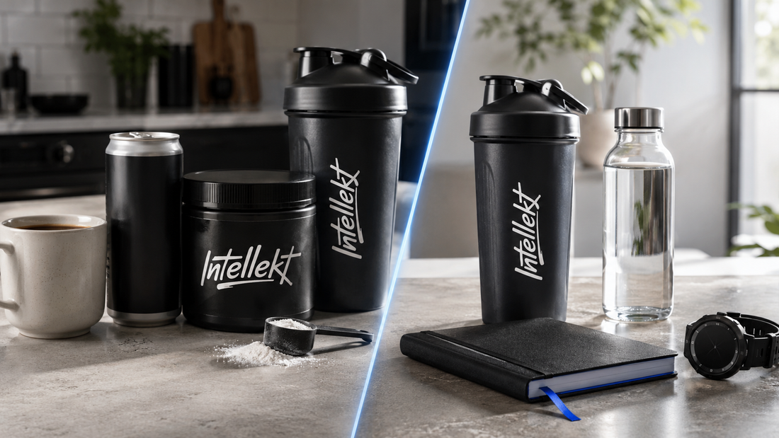 Intellekt caffeine tolerance protocol showing excessive caffeine reduced to a controlled training routine