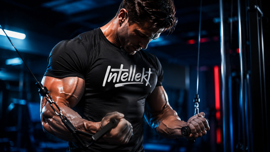 Lifter creating a muscle pump during an Intellekt Pump Protocol workout