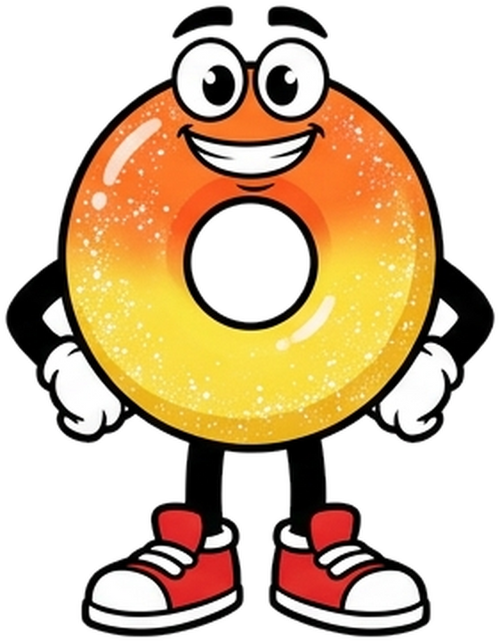 Sour Peach Rings mascot